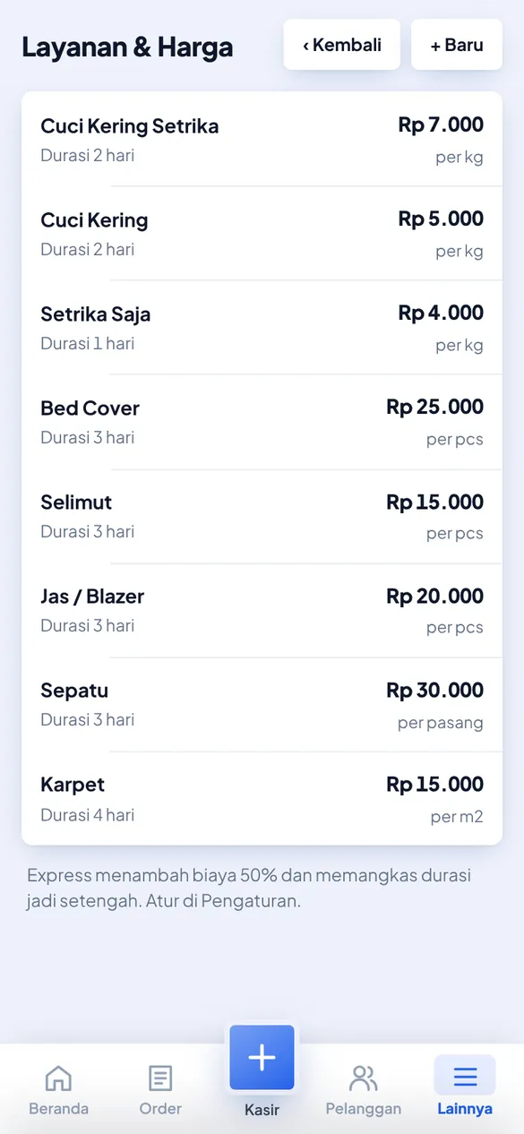 Layanan & harga